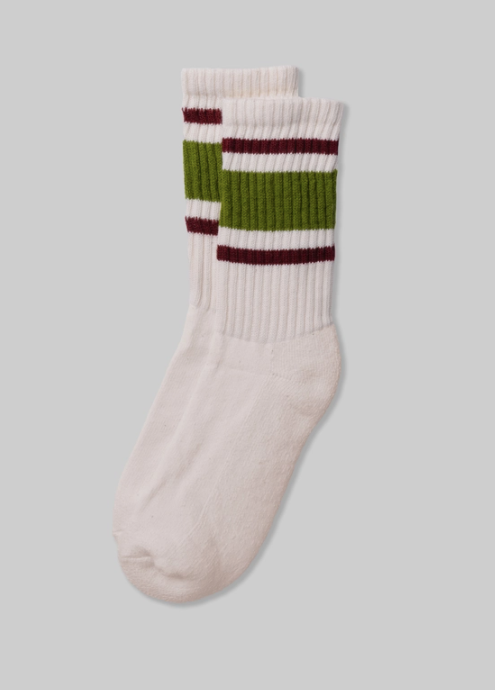 Retro Stripe Sock - Chive/Berry