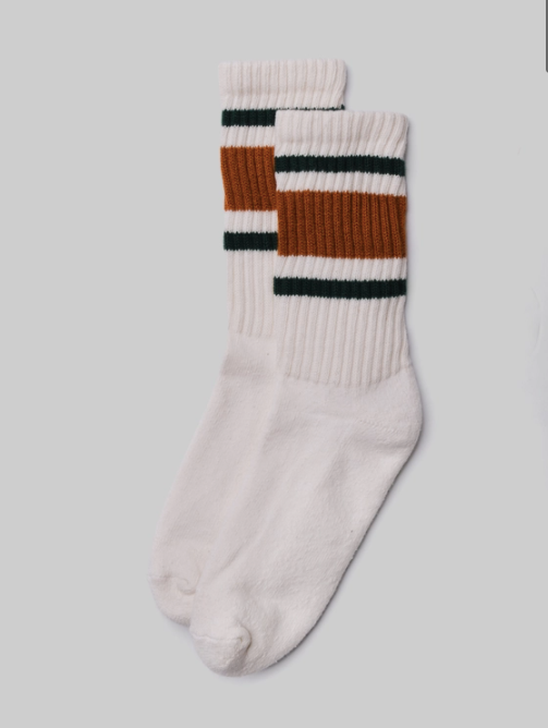 Retro Stripe Sock - Texas Orange/Hunter