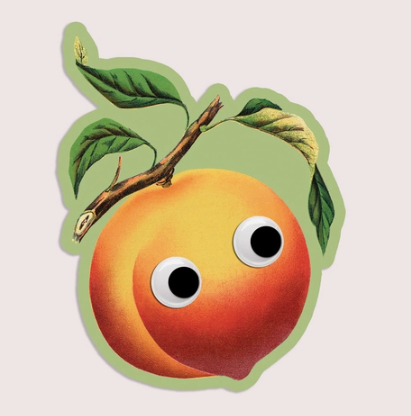 Peach Googly Eyes Sticker