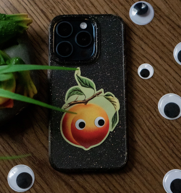 Peach Googly Eyes Sticker