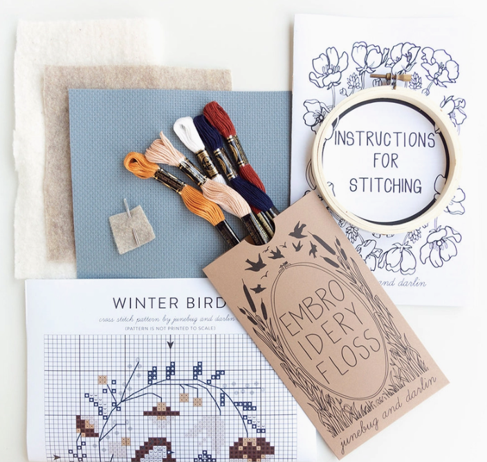 Winter Bird Cross Stitch Kit