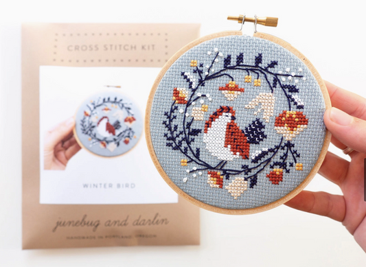 Winter Bird Cross Stitch Kit