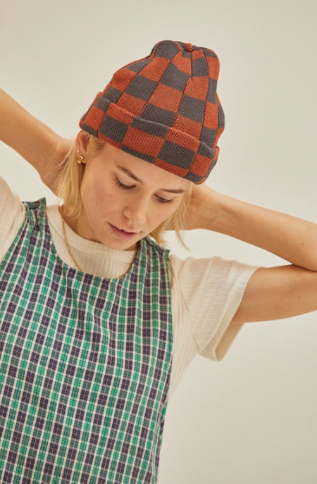 Knit Checkerboard Hat