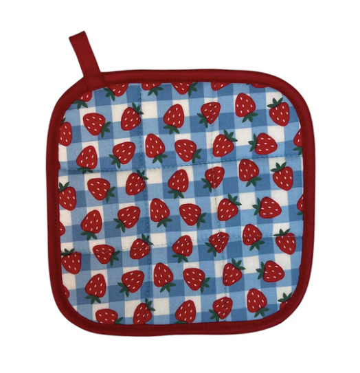 Strawberry Gingham Pot Holder