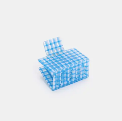 Midi Box Claw in Blue Lattice