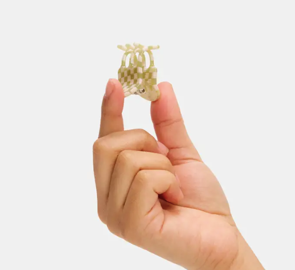 Mini Claw in Olive Check