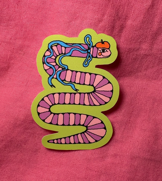 Silly Worm Sticker