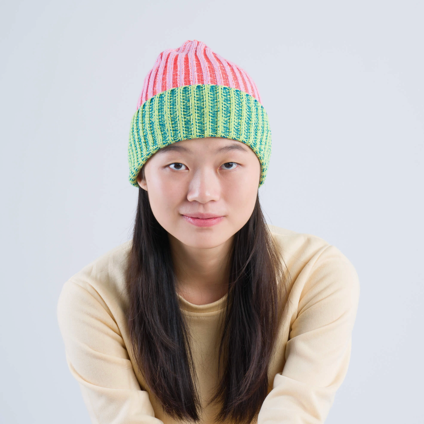 Big Stripe Beanie - Poppy Lilac