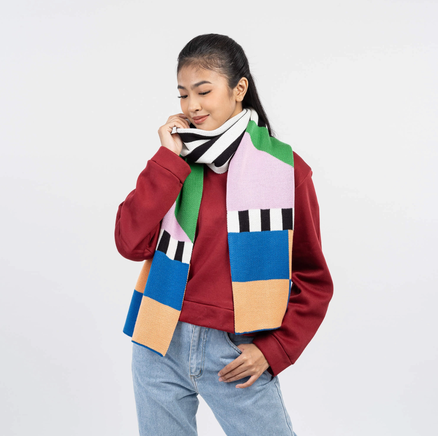 Kite Big Scarf - Peach Cobalt