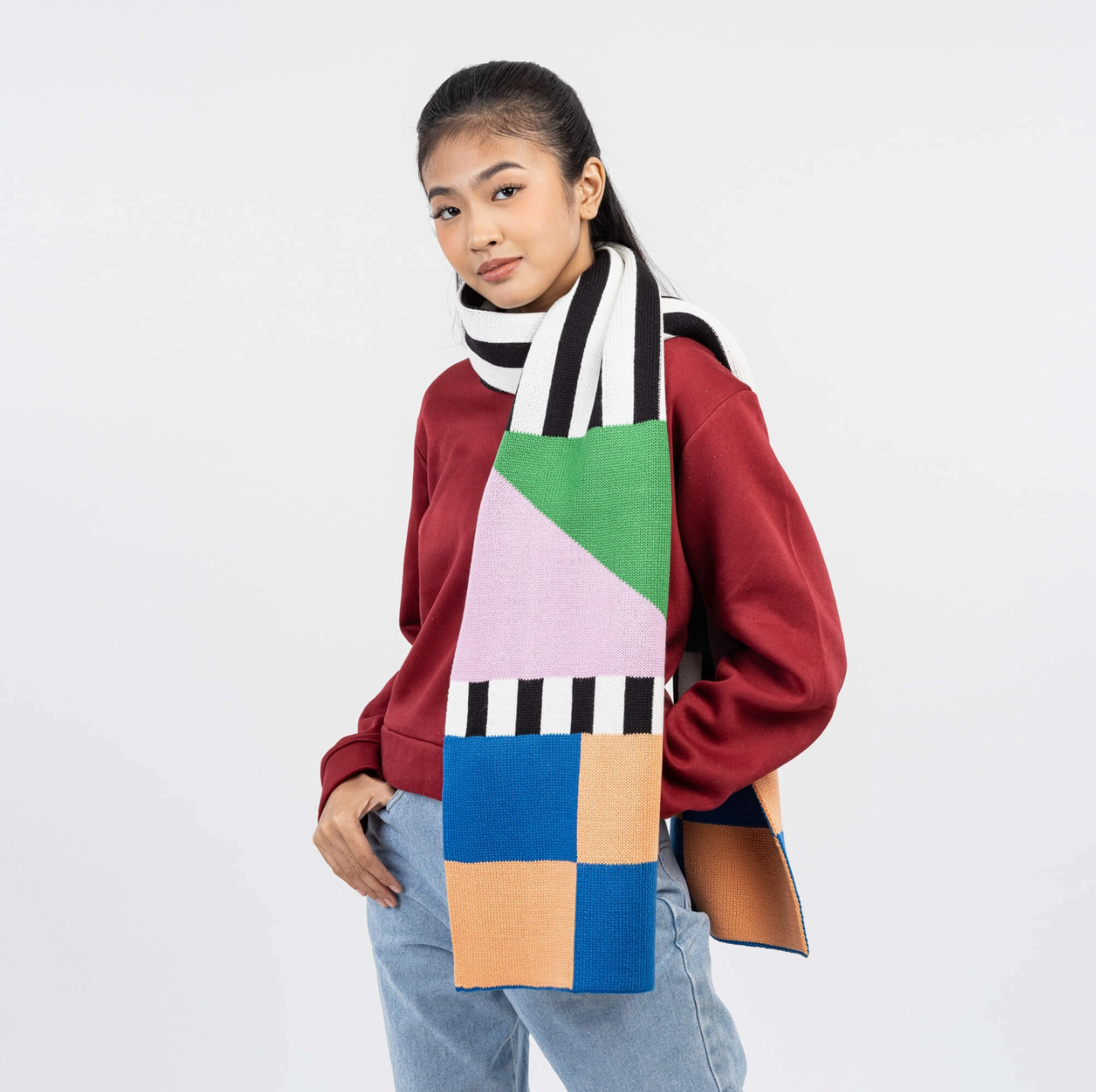 Kite Big Scarf - Peach Cobalt