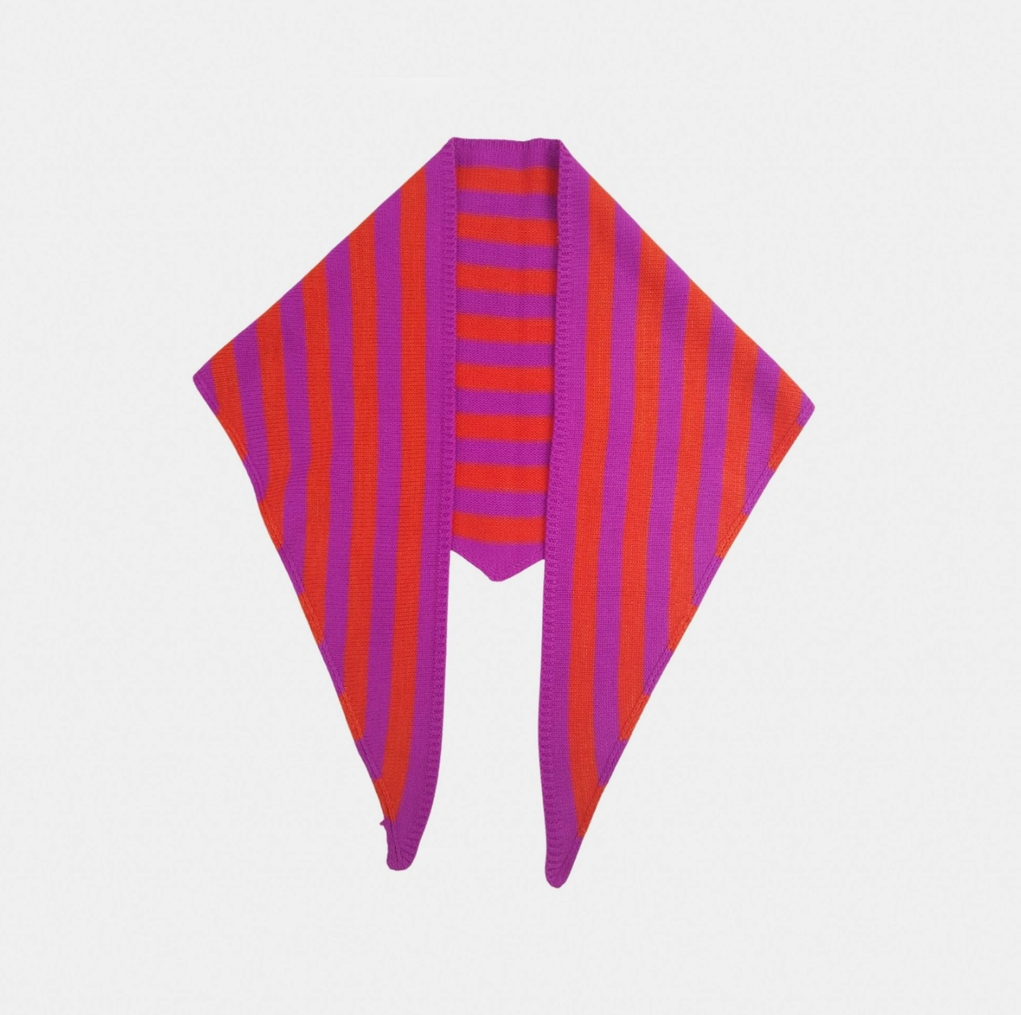 Simple Stripe Triangle Scarf - Poppy Magenta