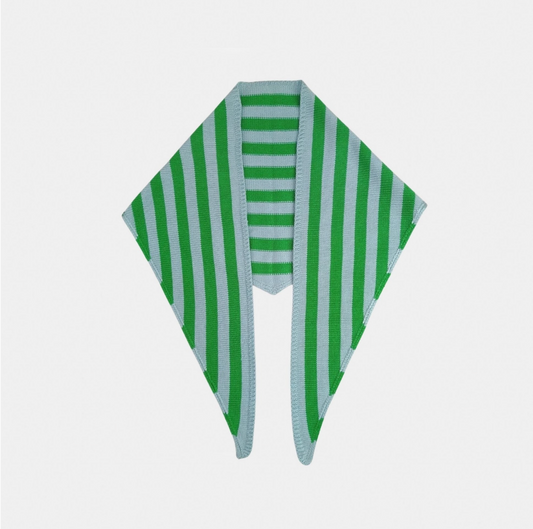 Simple Stripe Triangle Scarf - Kelly Stone Blue