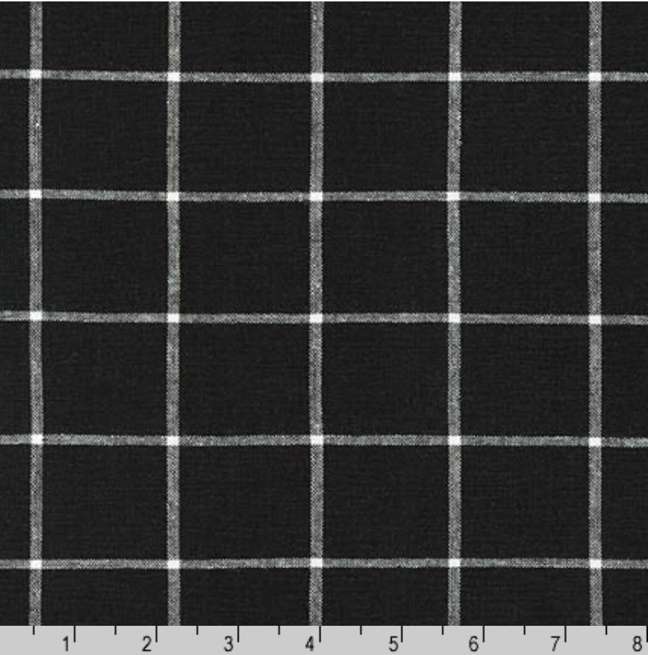 Kaufman Essex Yarn Dyed Windowpane Black