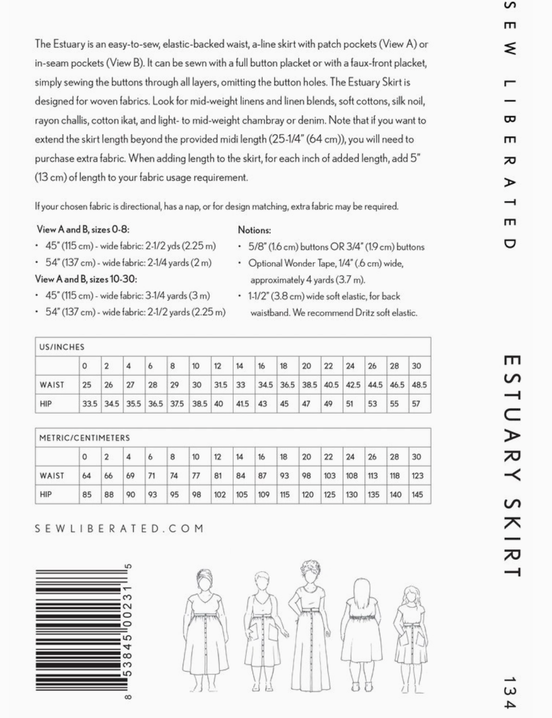 Estuary Skirt Pattern
