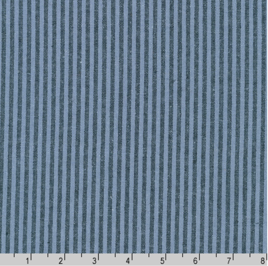 Kaufman Essex Yarn Dyed Stripe Denim Blue