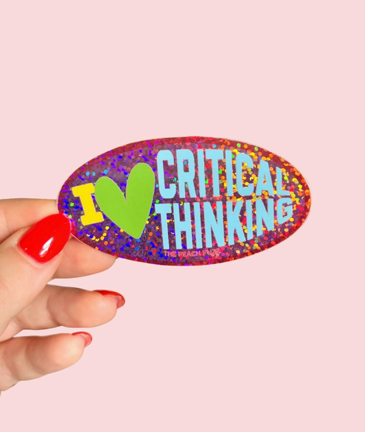 Critical Thinking Glitter Sticker