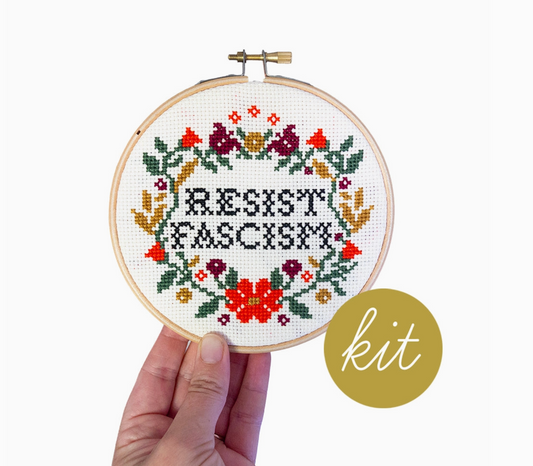 Resist Fascism Cross Stitch Kit