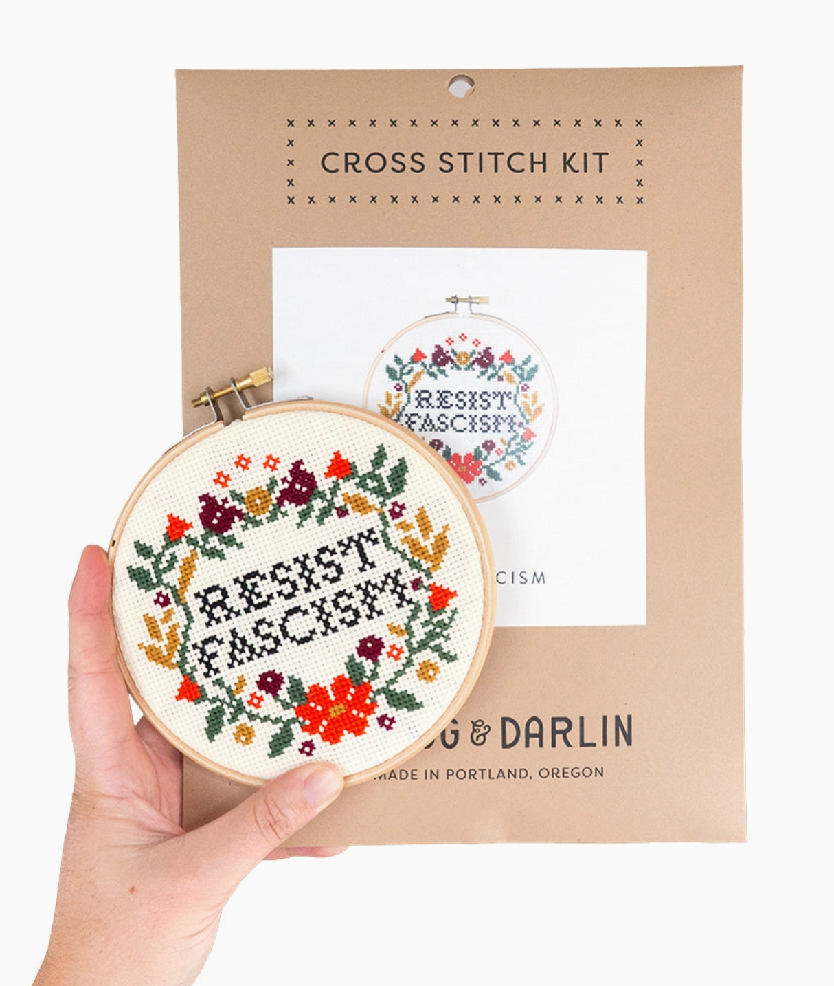 Resist Fascism Cross Stitch Kit