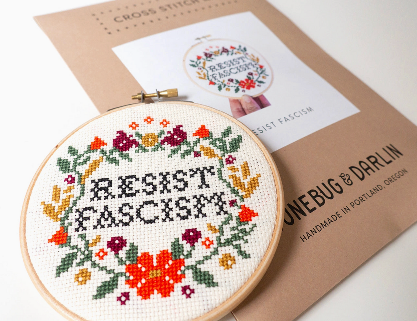 Resist Fascism Cross Stitch Kit
