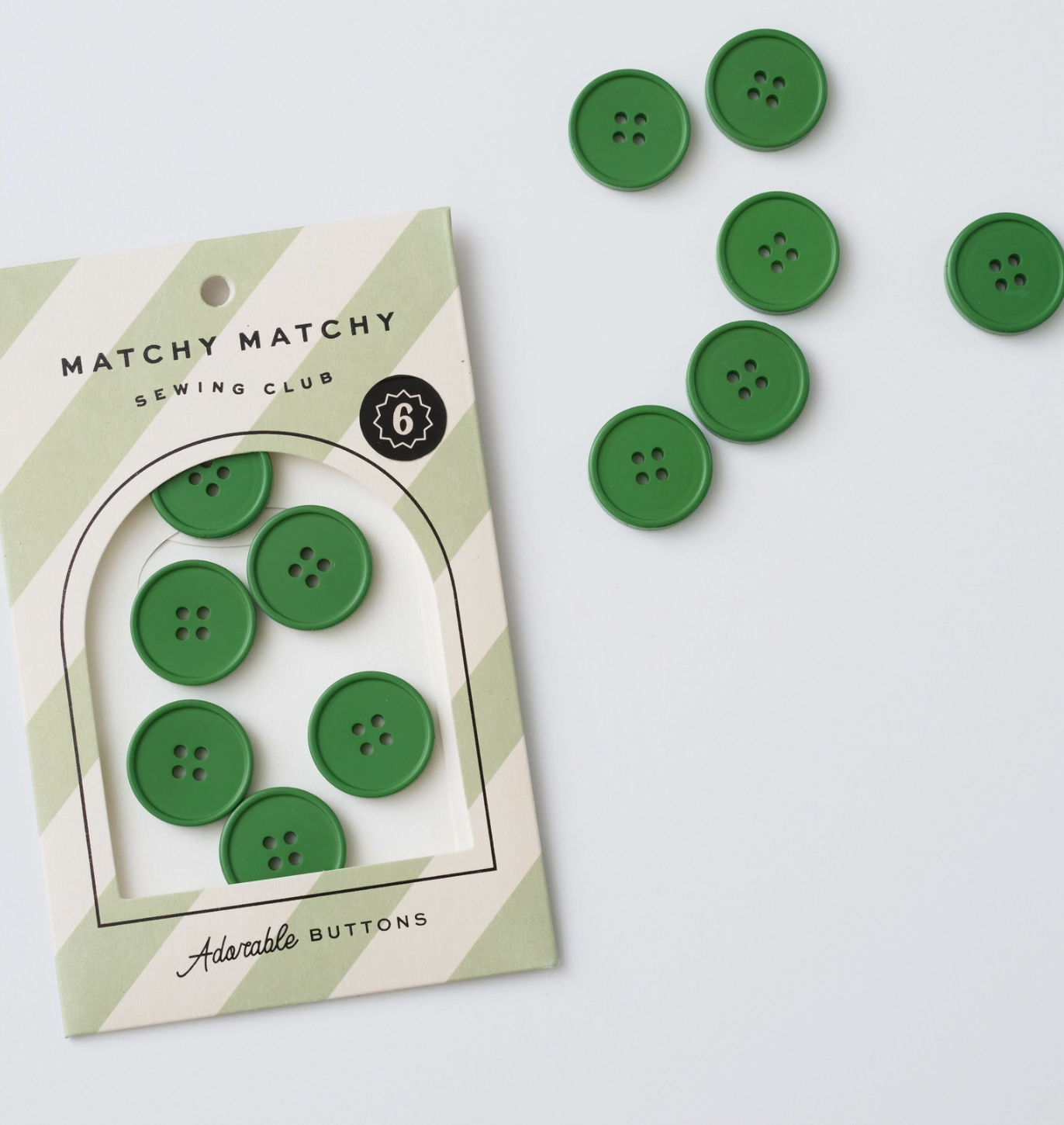 Grass Green Retro Buttons