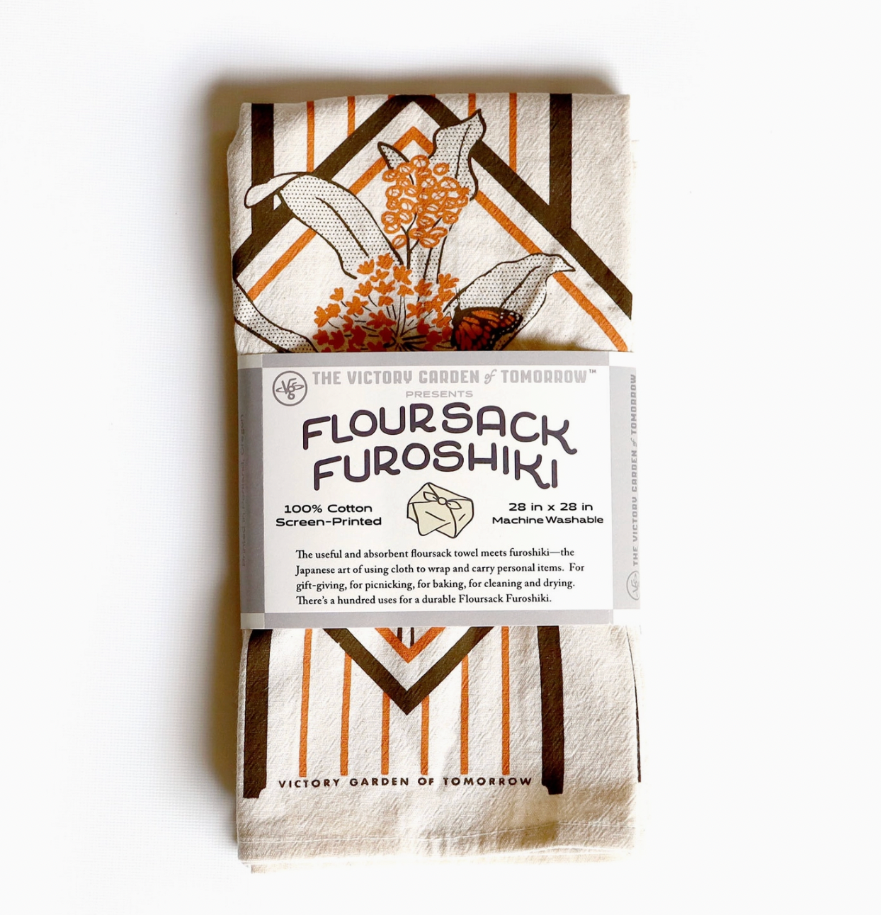 Monarch & Milkweed - Floursack Furoshiki Towel
