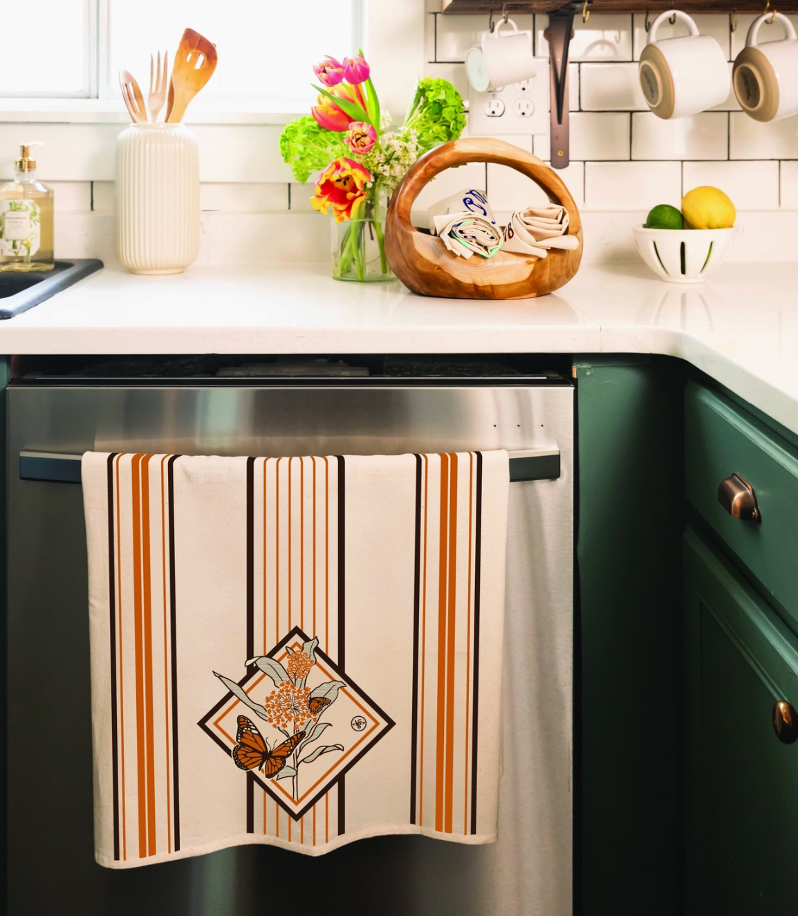 Monarch & Milkweed - Floursack Furoshiki Towel