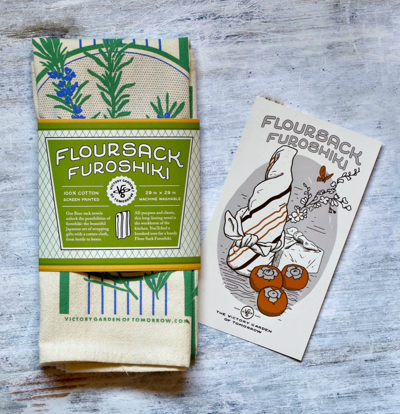 Rosemary Bunch - Floursack Furoshiki Towel