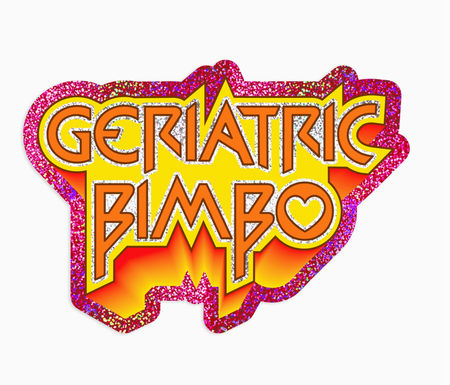 Geriatric Bimbo Retro Holographic Glitter Sticker