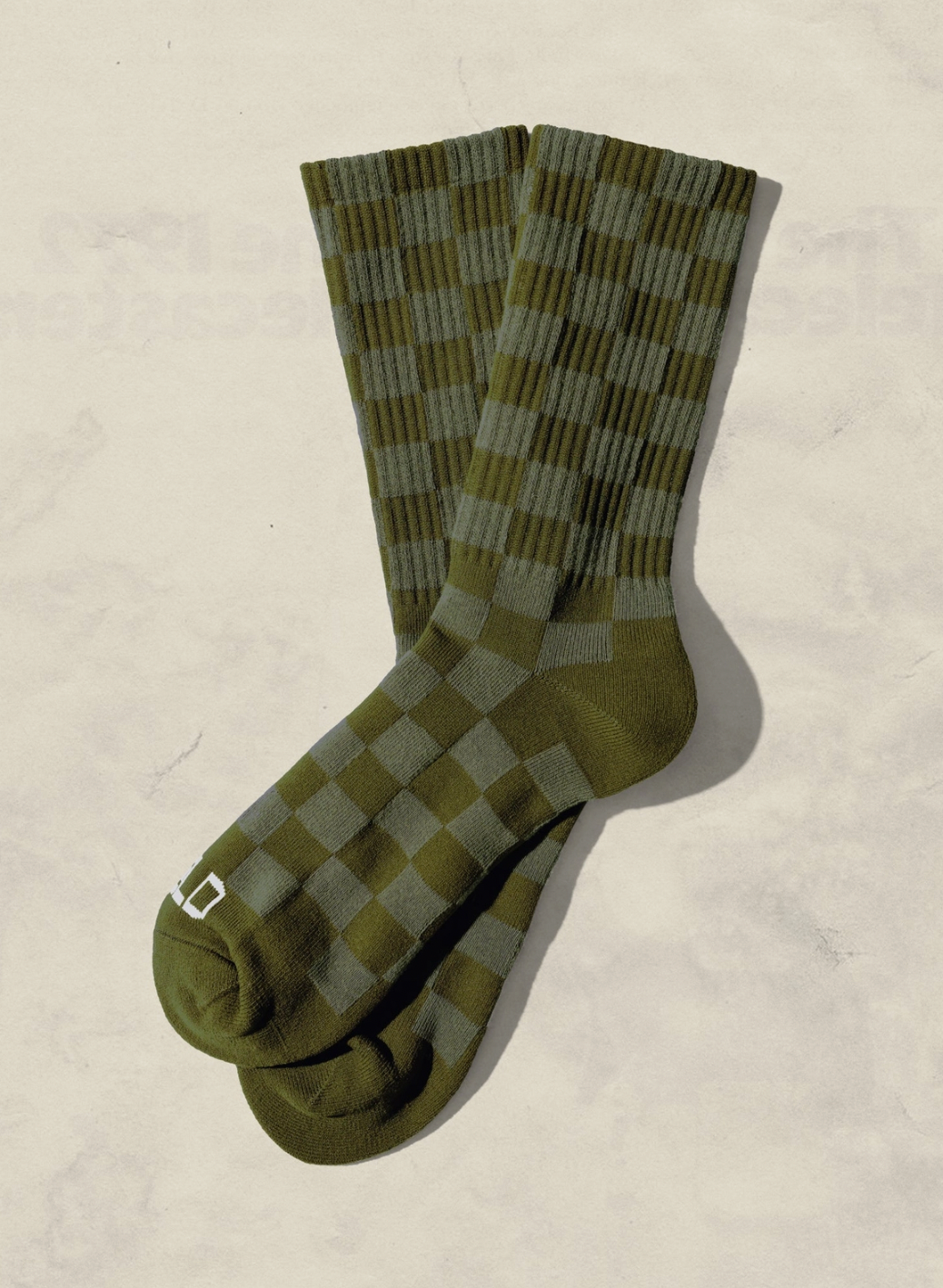 Tonal Checkerboard Socks - Cactus