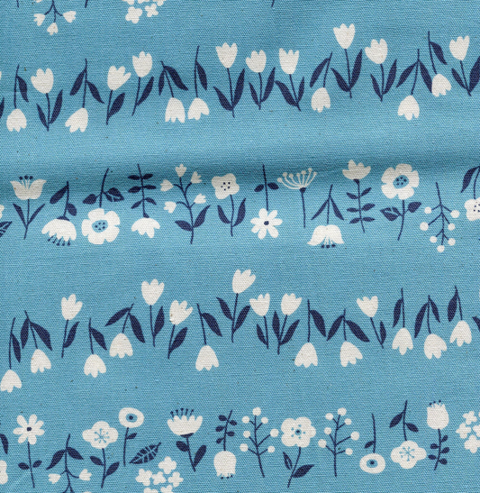 Kokka Floral Fabric - Blue