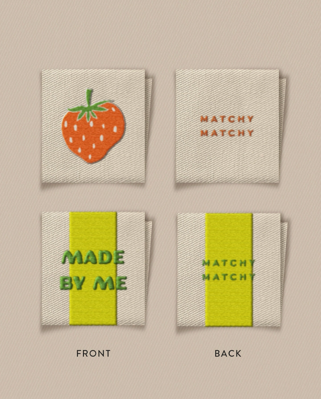 Made By Me Strawberry Square Garment Labels