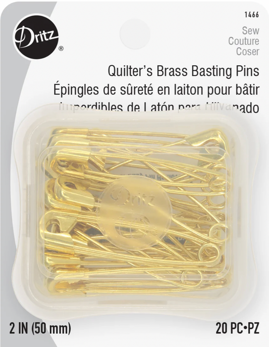 Brass Safety Pins, 20 ct
