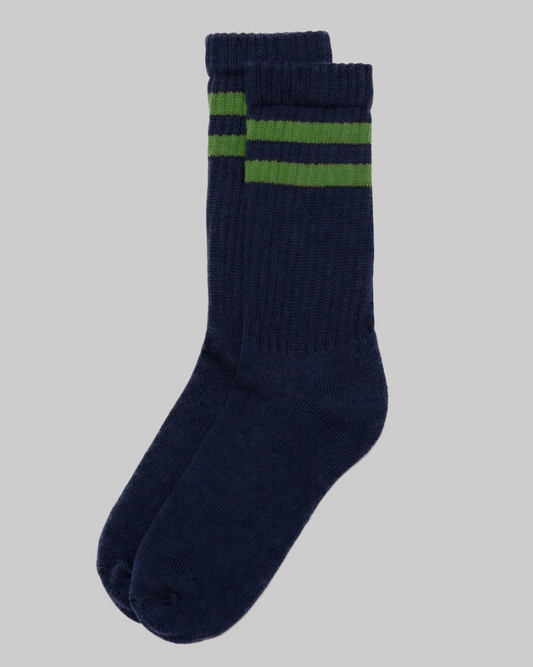 Navy/Kelly Retro Double Stripe Sock