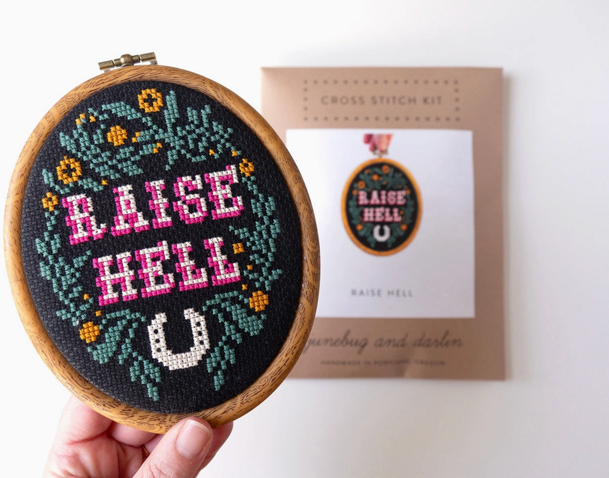 Raise Hell Cross Stitch Kit