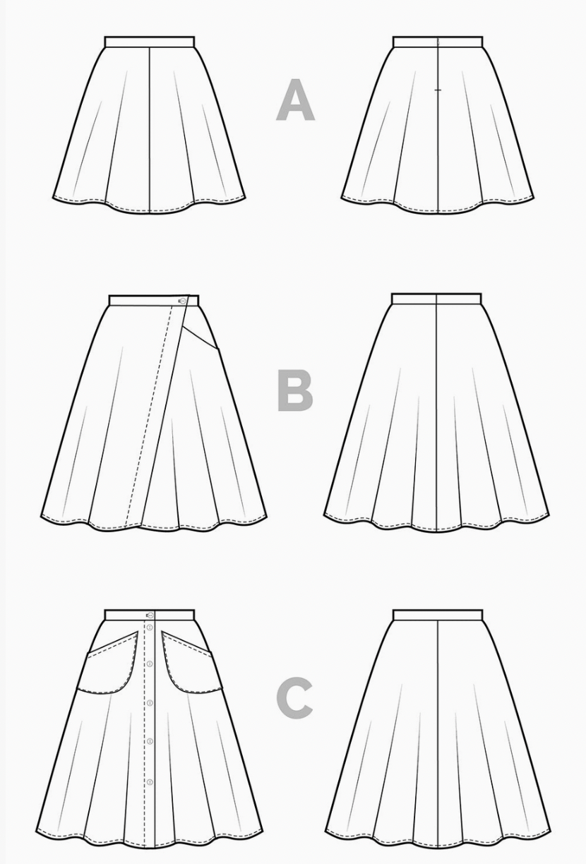 Fiore Skirt Sewing Pattern XXS-6XL