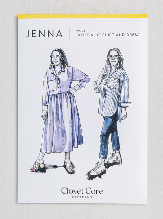 Jenna Shirt + Shirtdress Sewing Pattern XXS-4XL