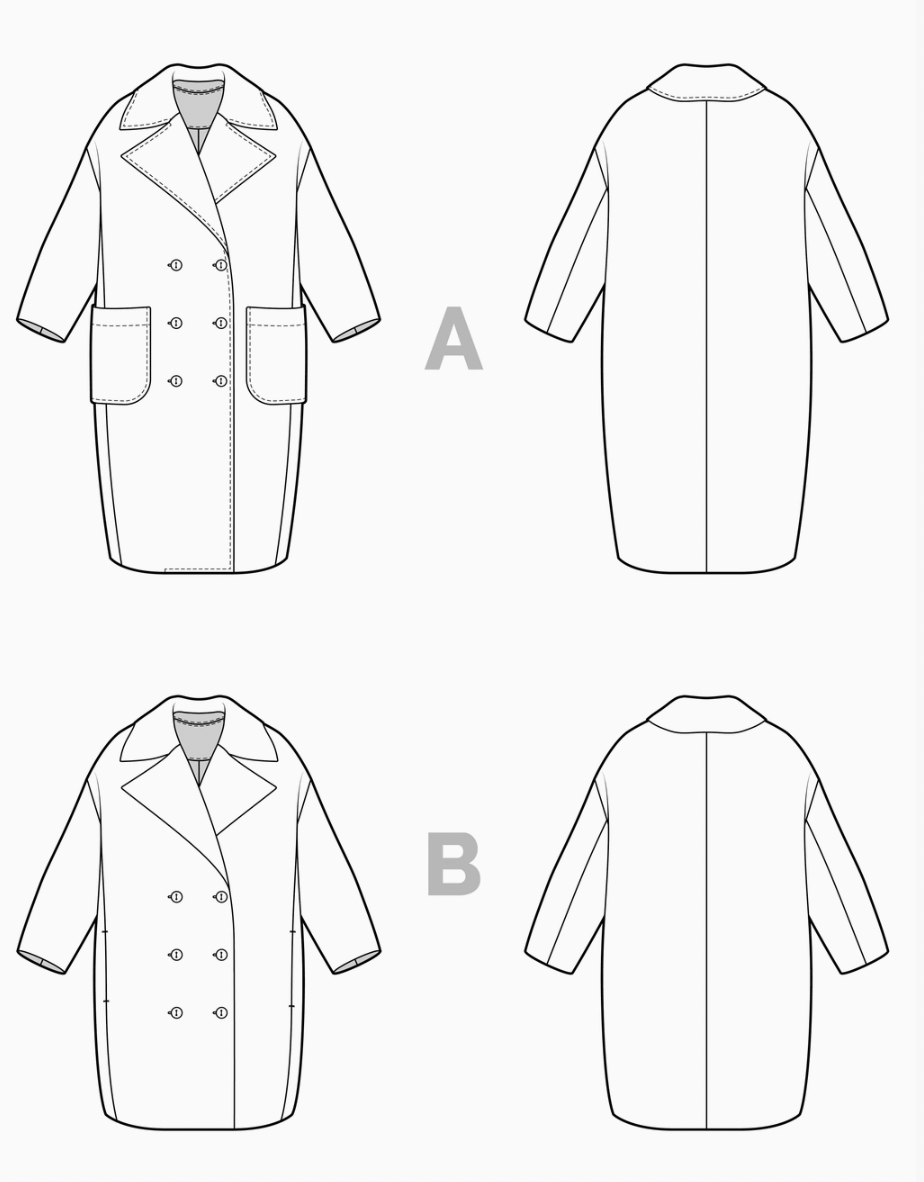 Phoebe Coat Sewing Pattern XXS-4XL
