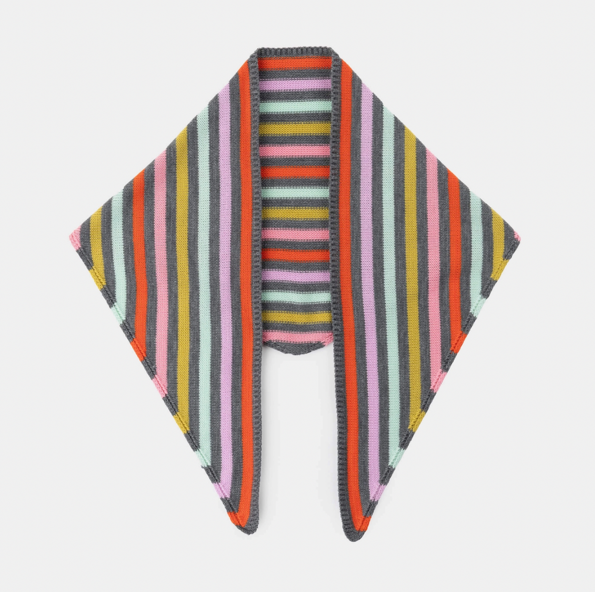 Grey Simple Stripe Triangle Scarf