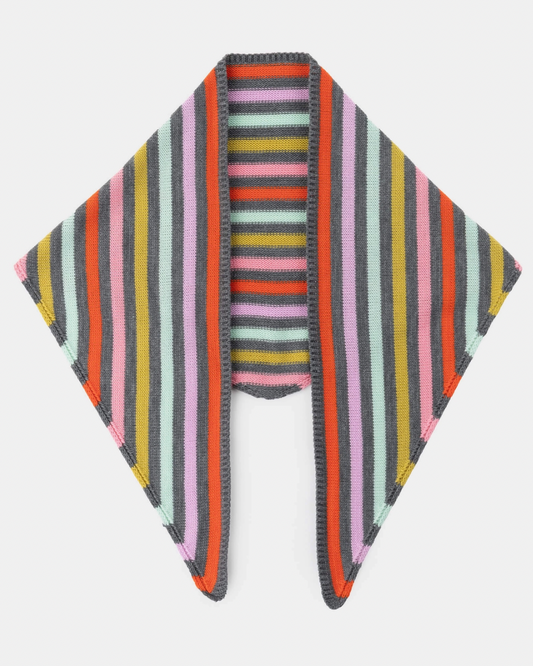 Grey Simple Stripe Triangle Scarf