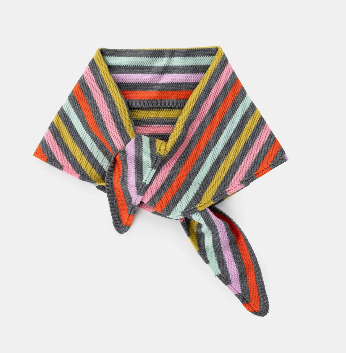 Grey Simple Stripe Triangle Scarf