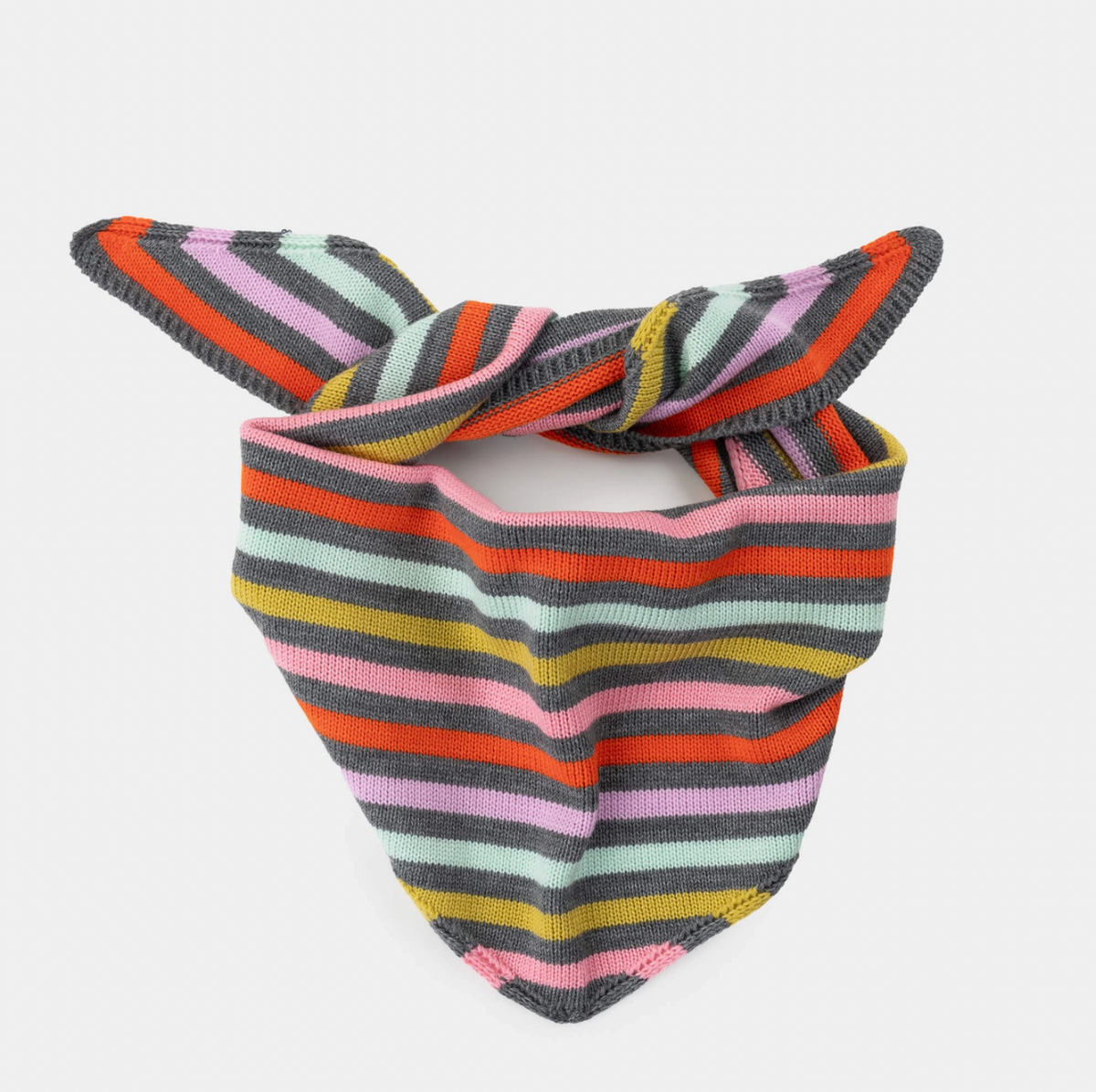 Grey Simple Stripe Triangle Scarf