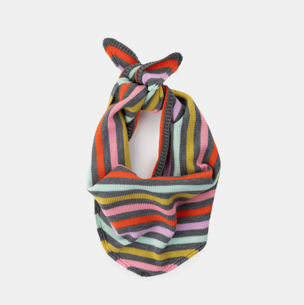 Grey Simple Stripe Triangle Scarf