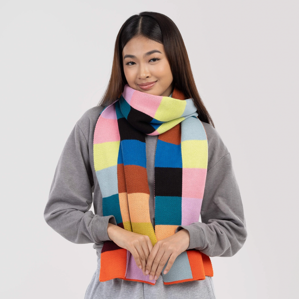 Color Patch Big Scarf - Sport