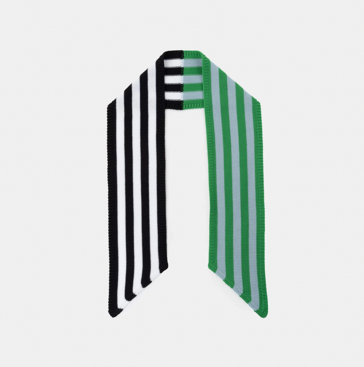 Kelly - Colorblock Stripe Mini Ribbon Scarf