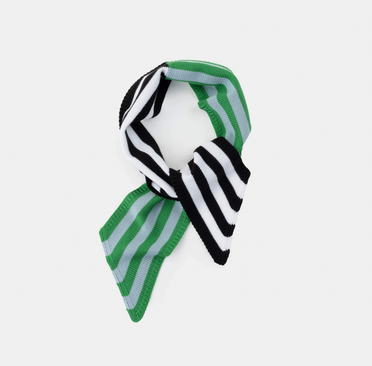 Kelly - Colorblock Stripe Mini Ribbon Scarf