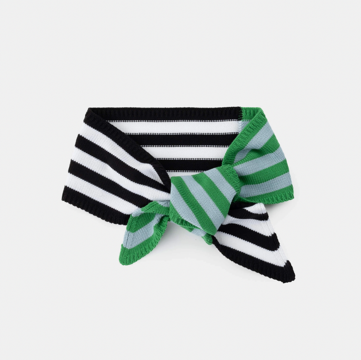 Kelly - Colorblock Stripe Mini Ribbon Scarf