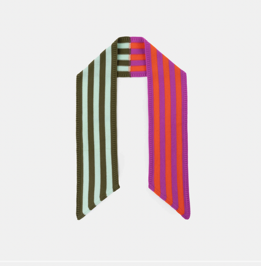 Poppy - Colorblock Stripe Mini Ribbon Scarf