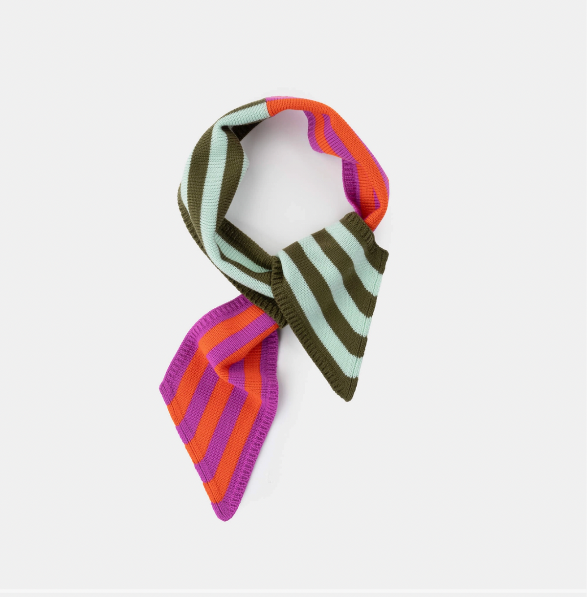 Poppy - Colorblock Stripe Mini Ribbon Scarf