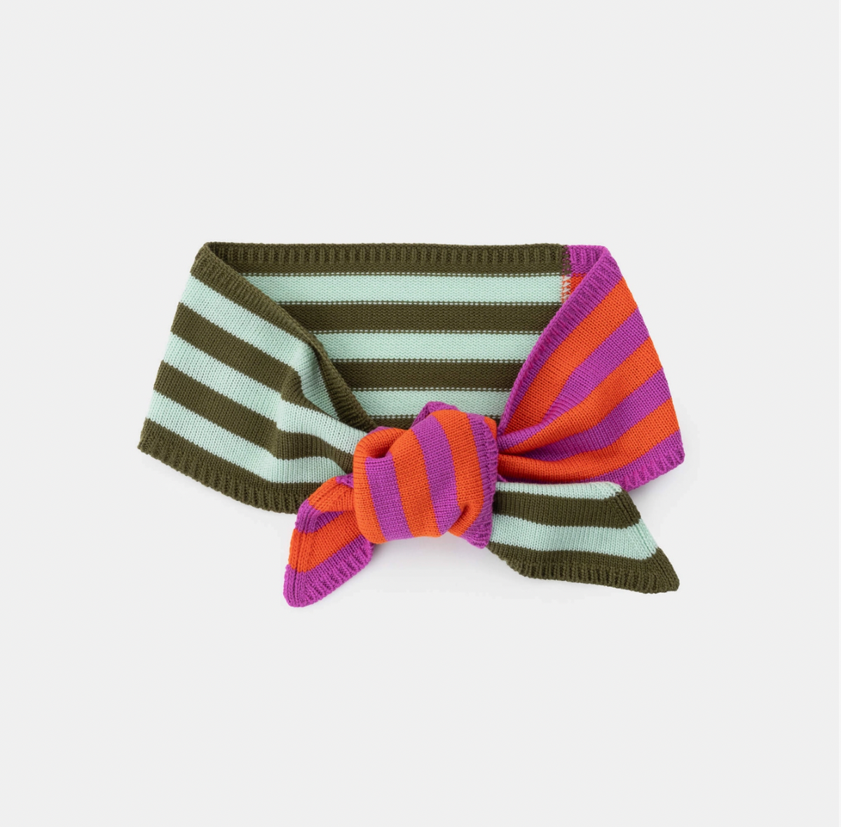 Poppy - Colorblock Stripe Mini Ribbon Scarf