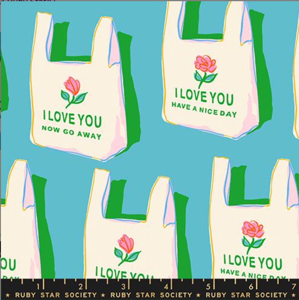 Dark Turquoise Take Out Bags Sparkle Mart Fabric
